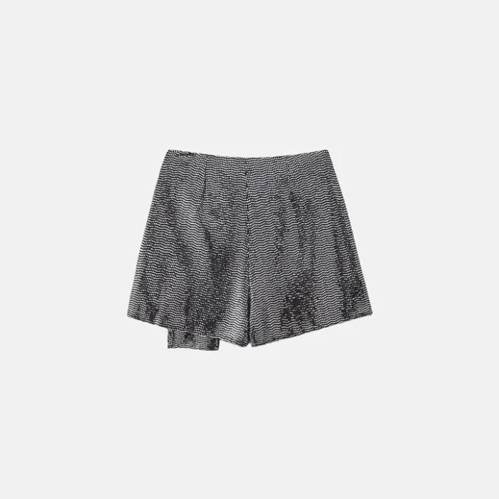 Short Saia Jaque Brilho Feminino