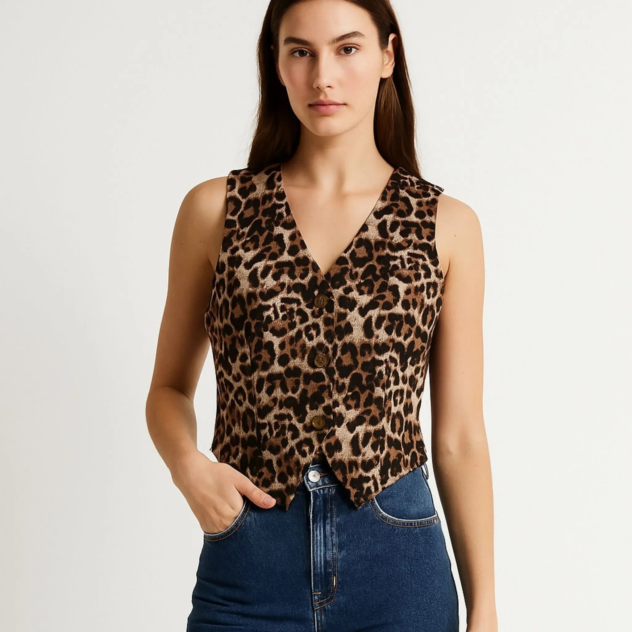 Blusa Wild Chic – Colete Estampa de Onça