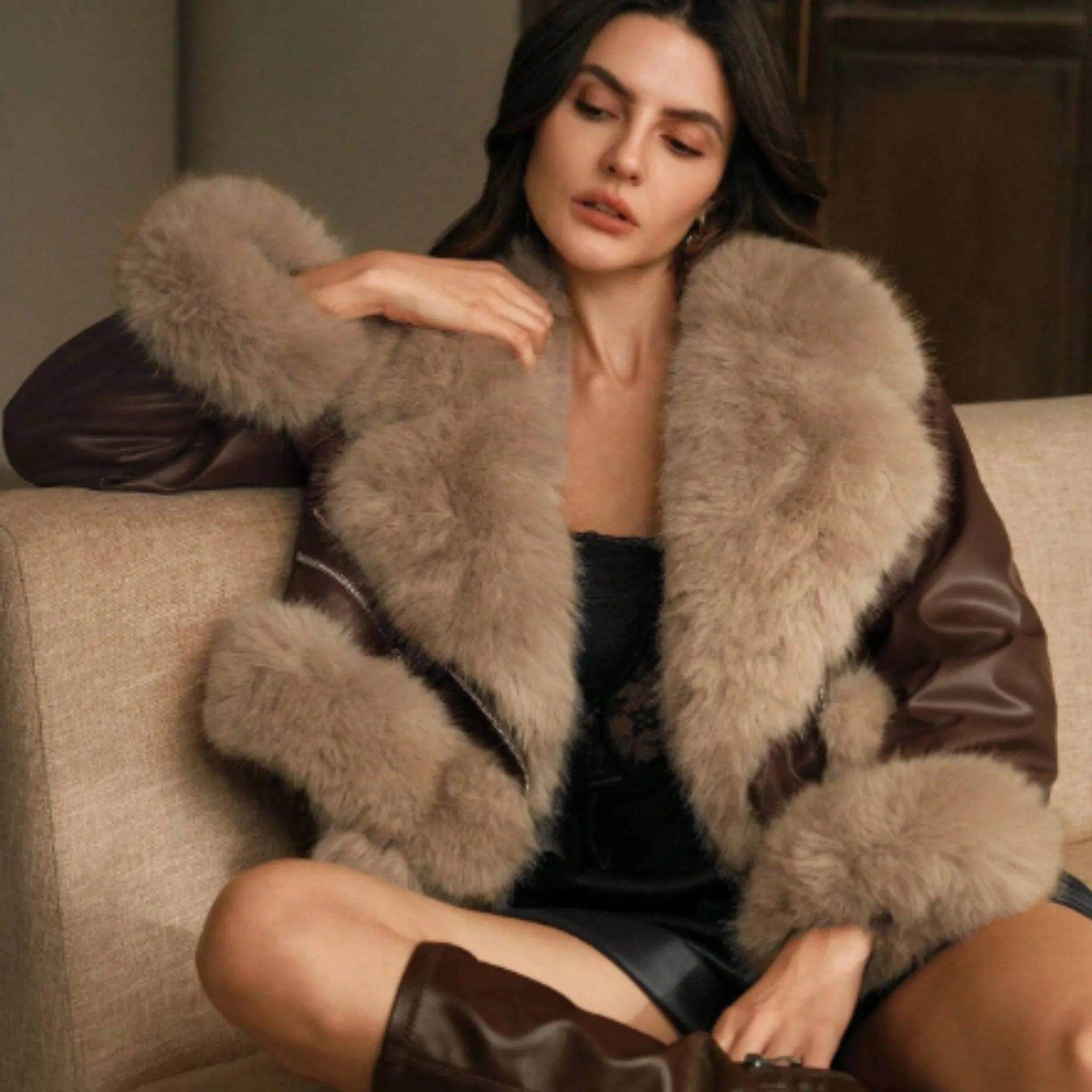 Jaqueta Feminina Moda Paris De Couro Aveludada - Zarai