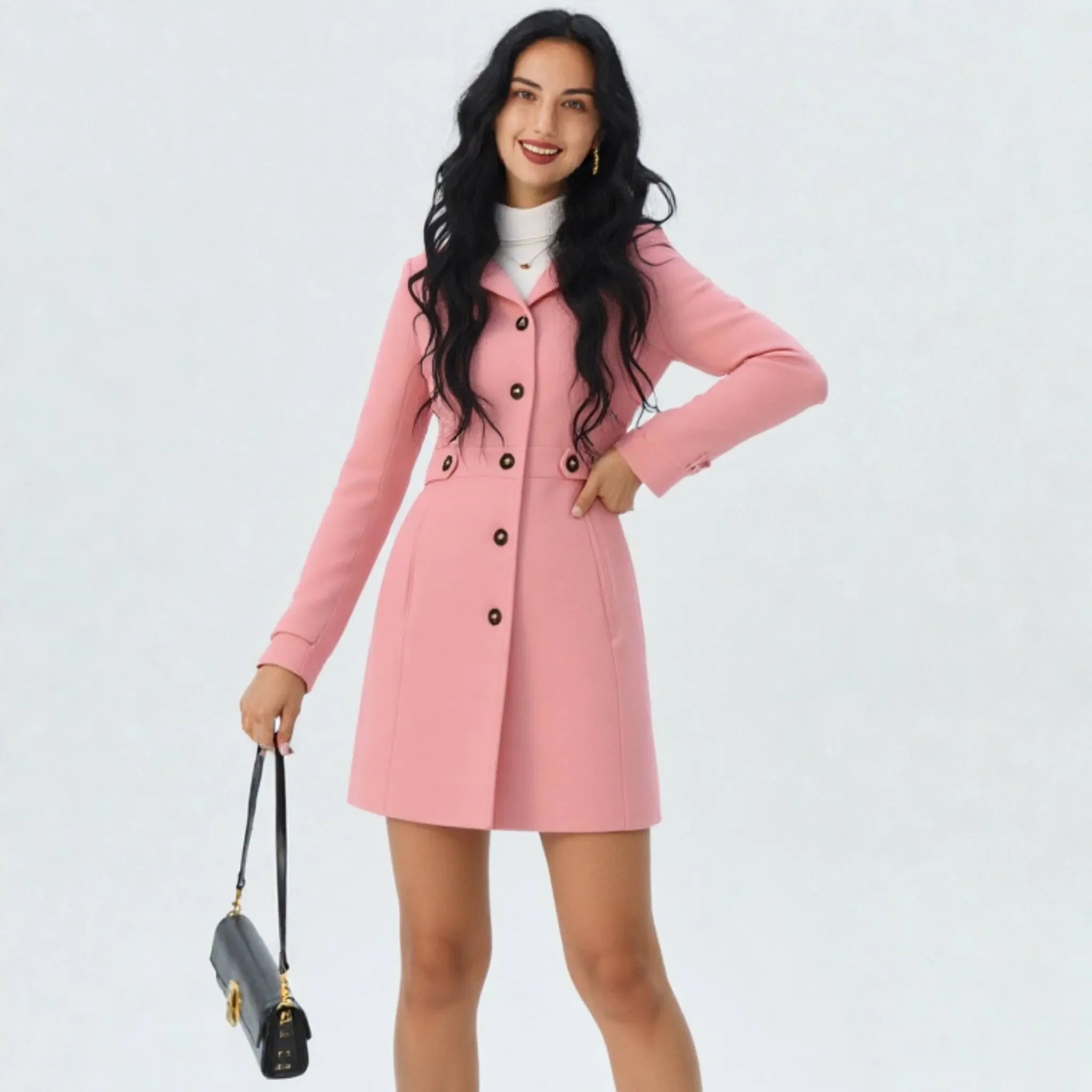 Sobretudo Feminino de Lã Casaco de Frio Elysia Coat
