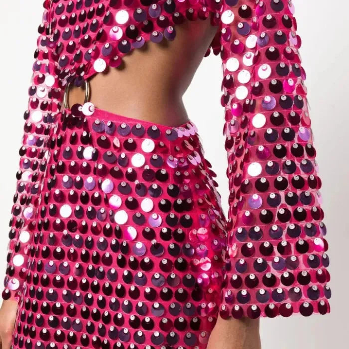 Vestido Brilho Cutout Feminino