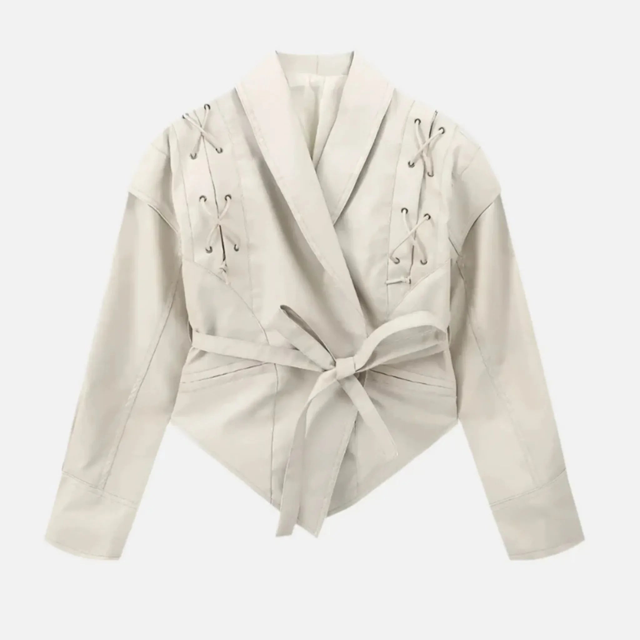 Sobretudo Em Couro Élyse – Elegância Atemporal com Corte Refinado