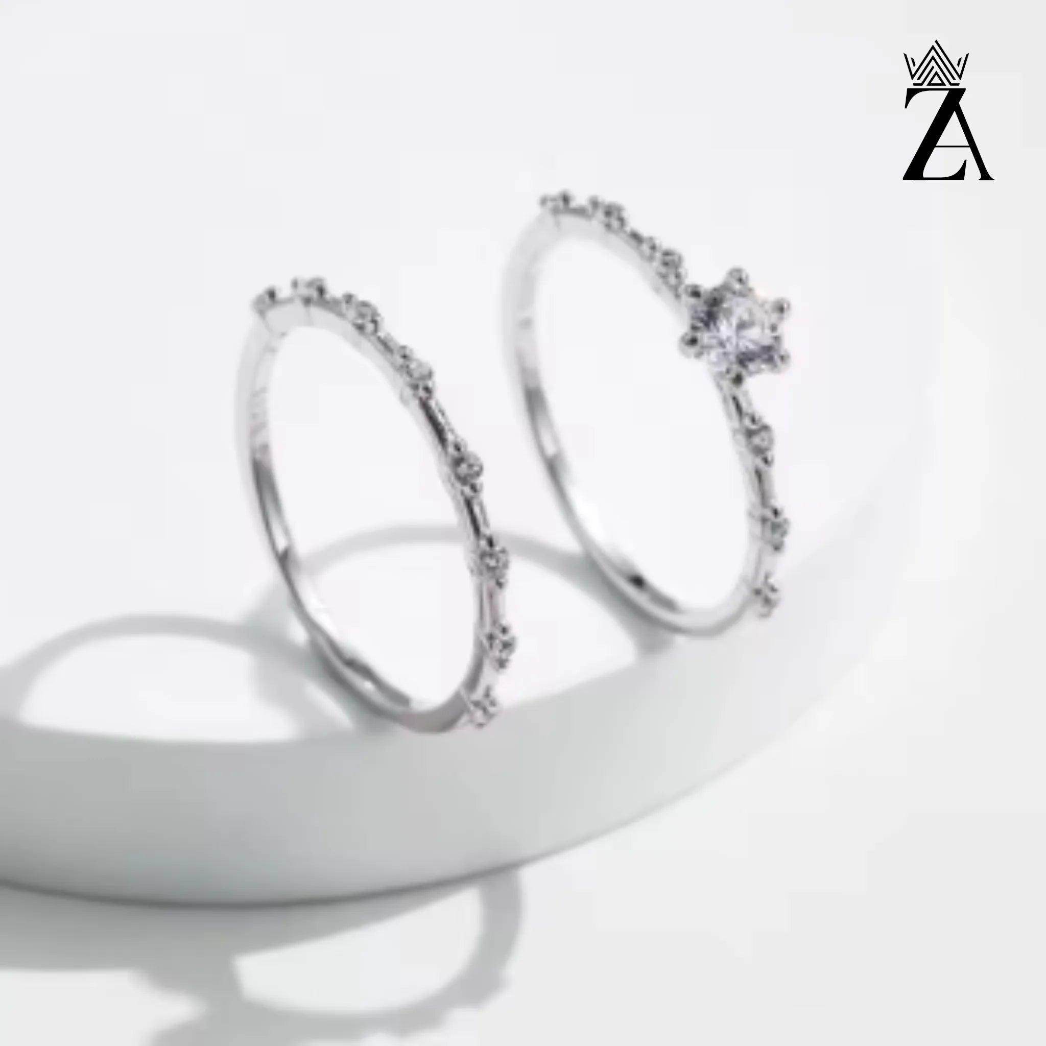 Par De Anéis Feminino Lúmina Prata 925 - Zarai