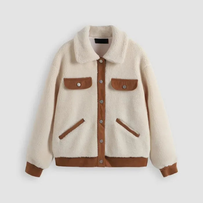 Casaco de Lã de Cordeiro Feminino Aurora Coat