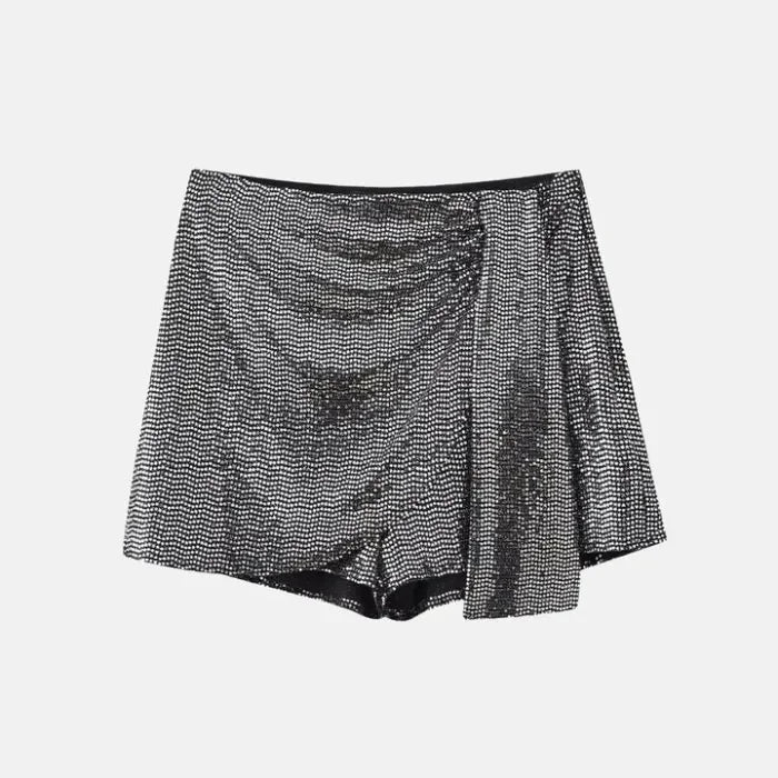 Short Saia Jaque Brilho Feminino