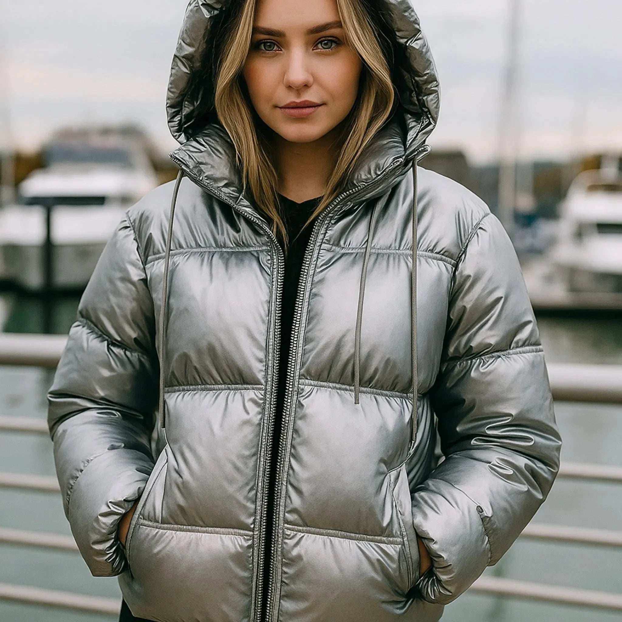 Jaqueta Puffer Feminina Forrada Finlândia