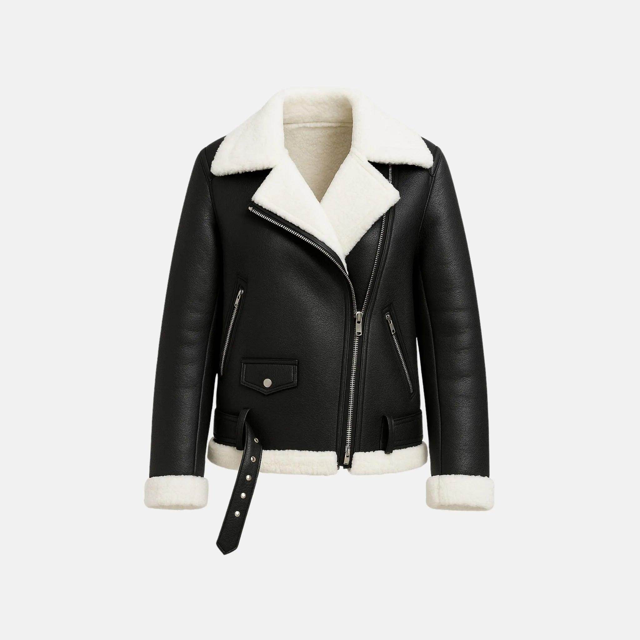 Jaqueta De Couro Feminina Aveludada Elegante - Zarai