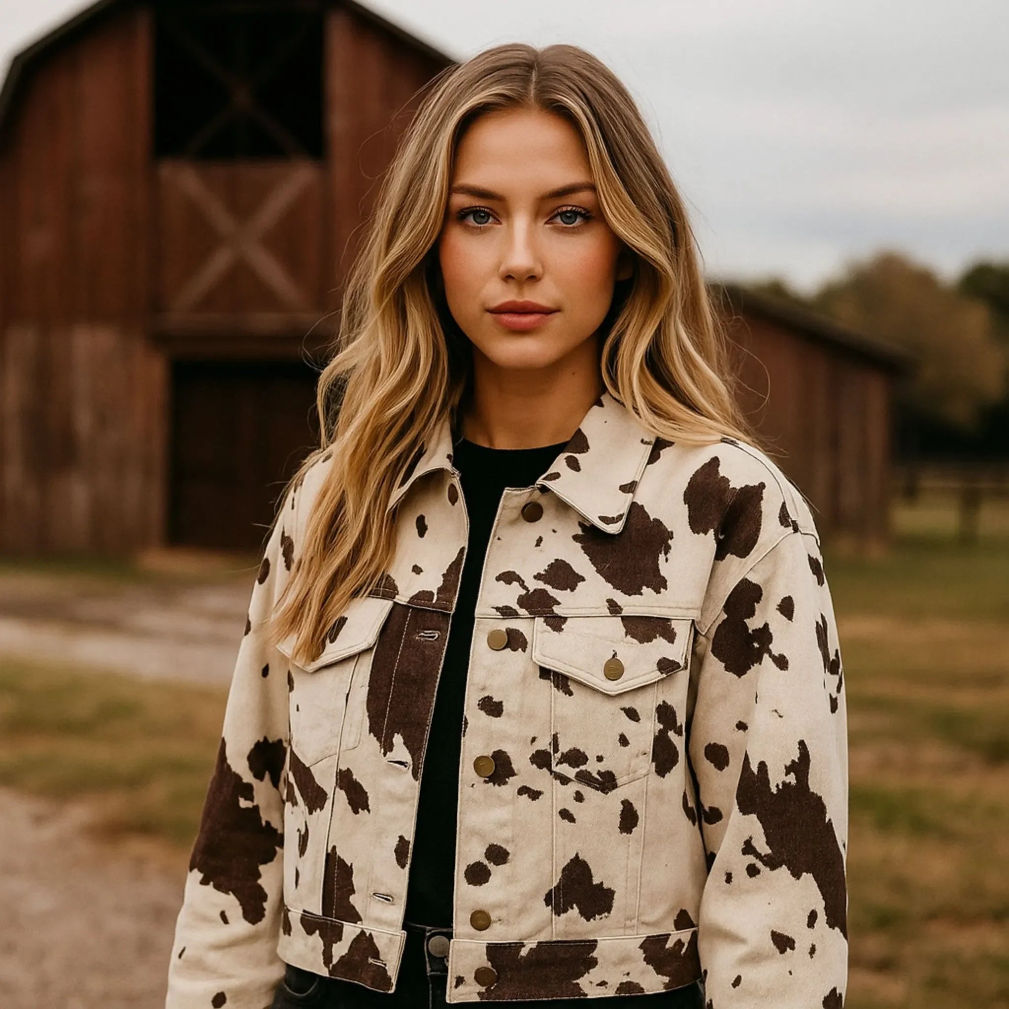 Jaqueta Cow Jass De Couro Feminina