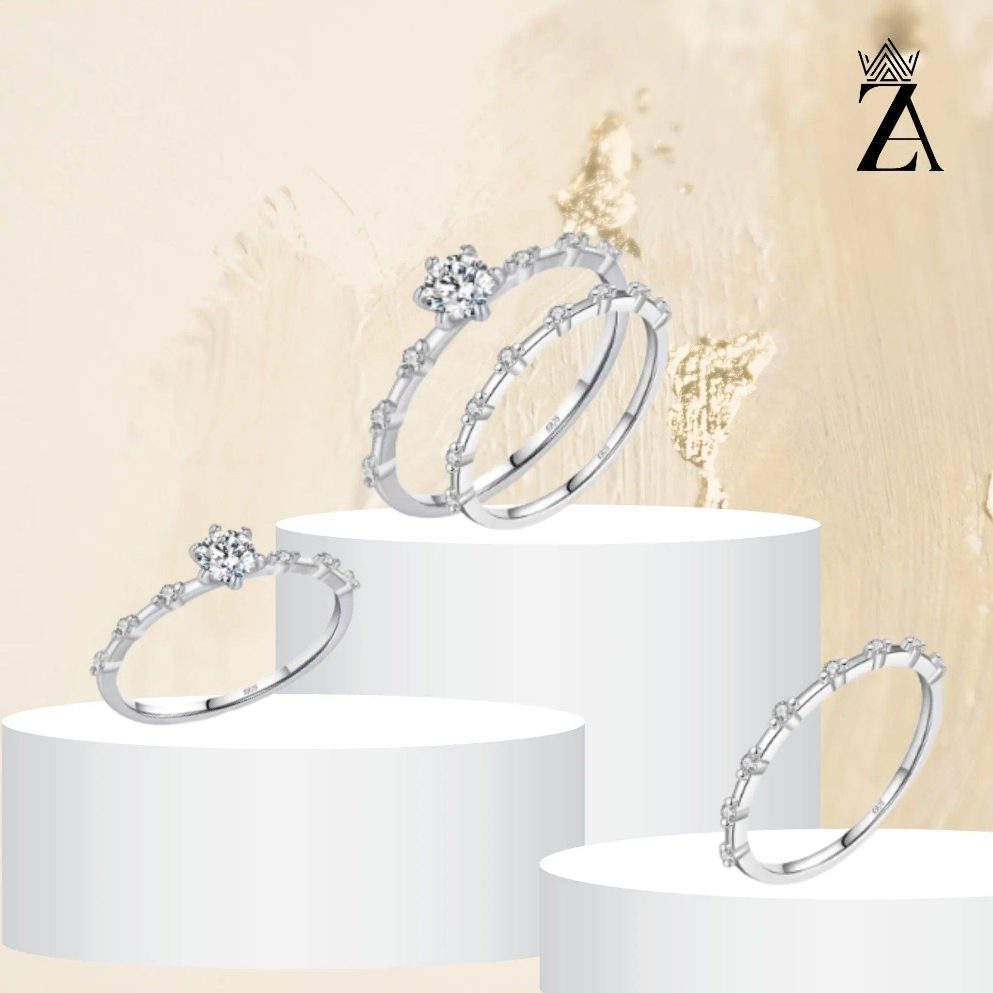 Par De Anéis Feminino Lúmina Prata 925 - Zarai