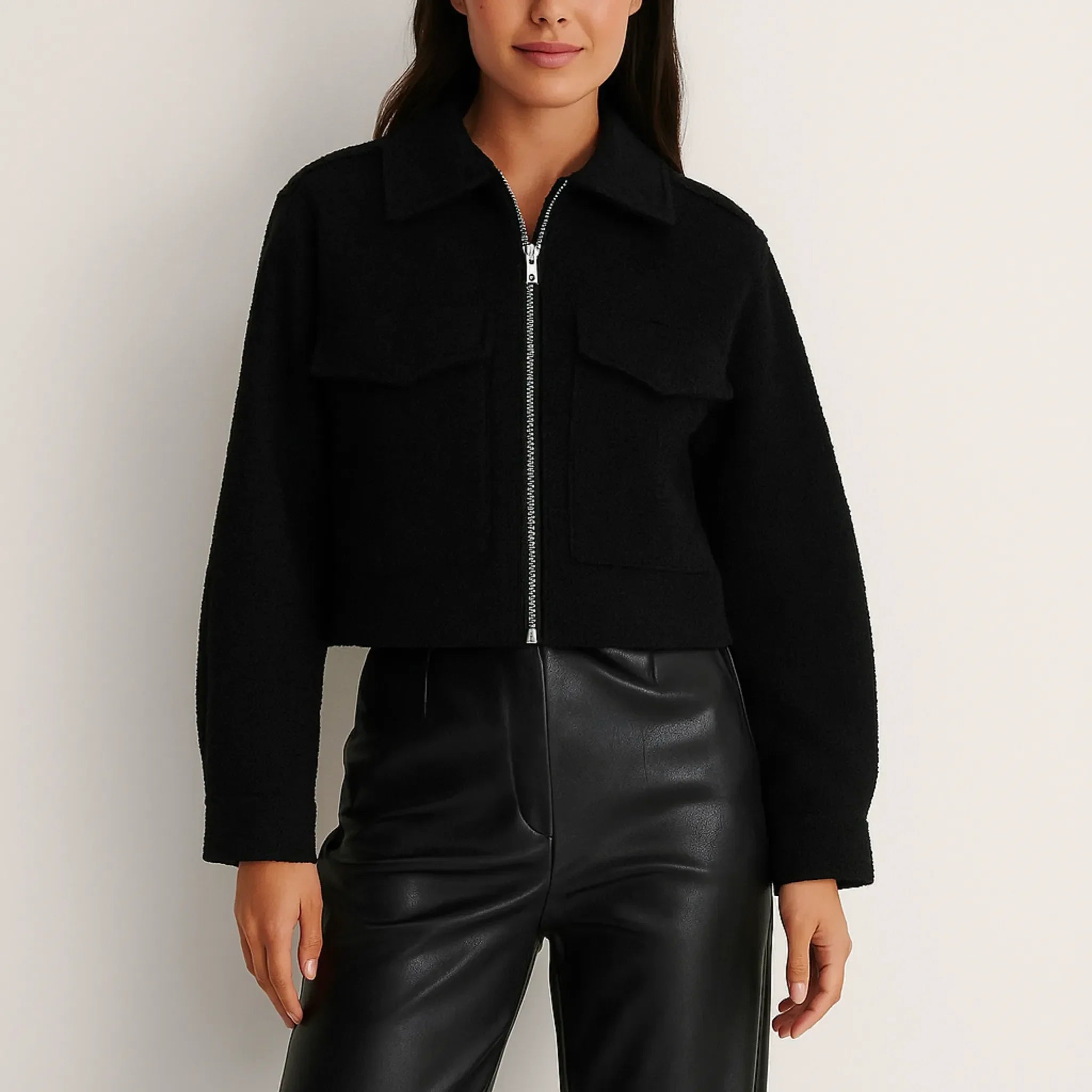Jaqueta Feminina Com Ziper Inverno Zing